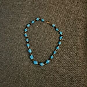 (Sue) B1G1 Turquoise Blue Beaded Necklace with Natural Stones